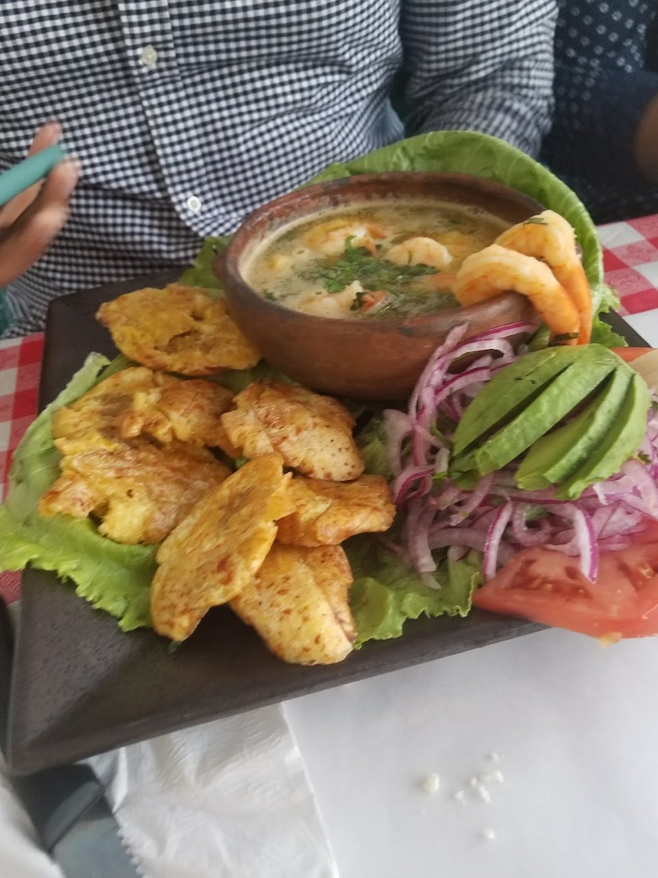 Garlic Shrimp with Tostones